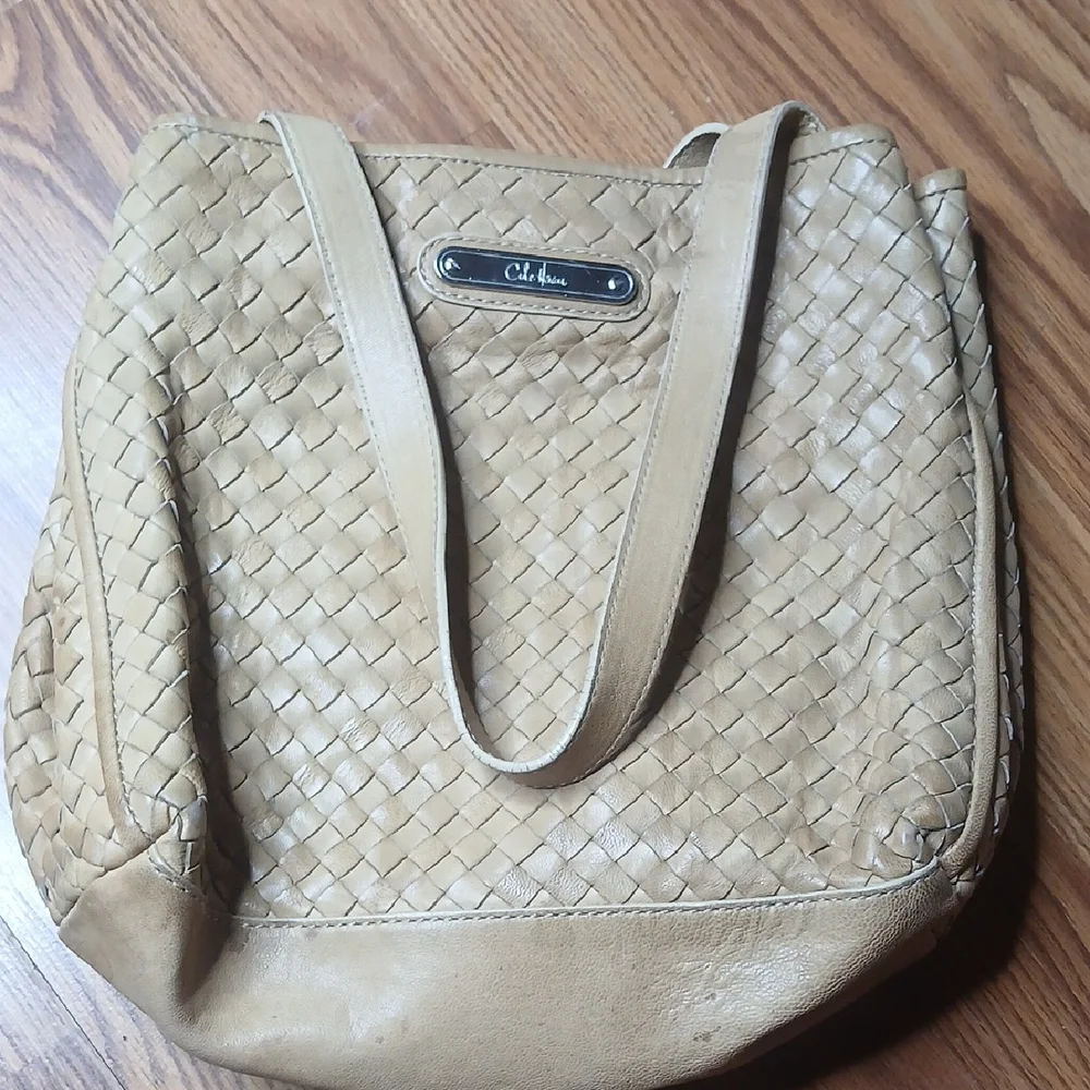 Vintage Cole Haan Tan‎ Woven Tote Bag